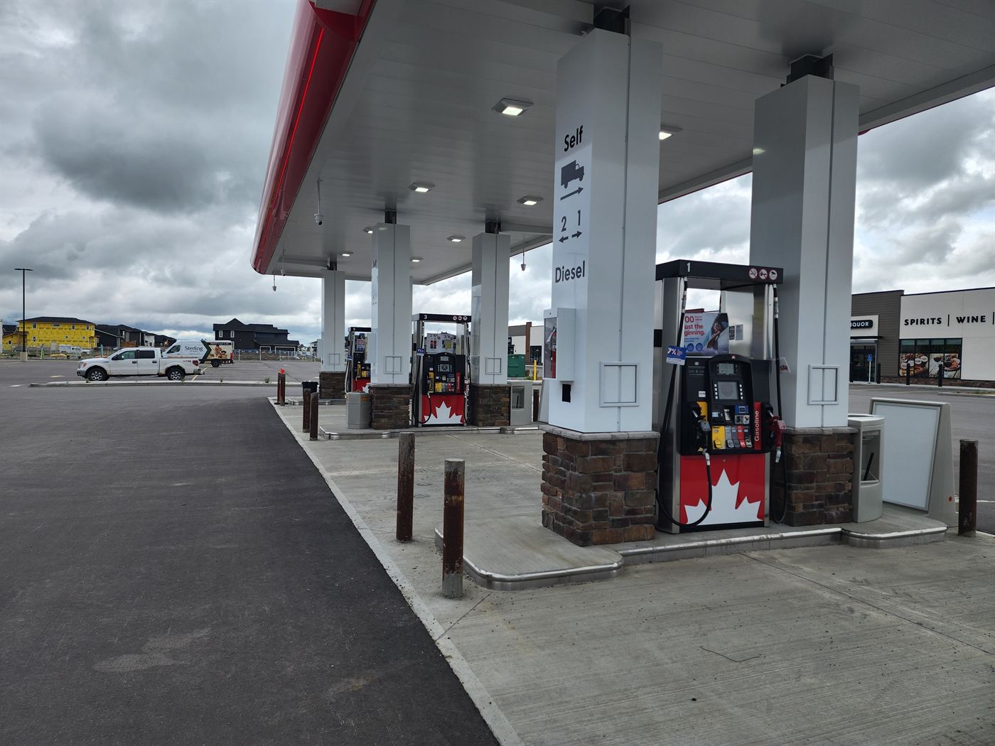 Fuel dispensers and forecourt electrical at a Petro-Canada station