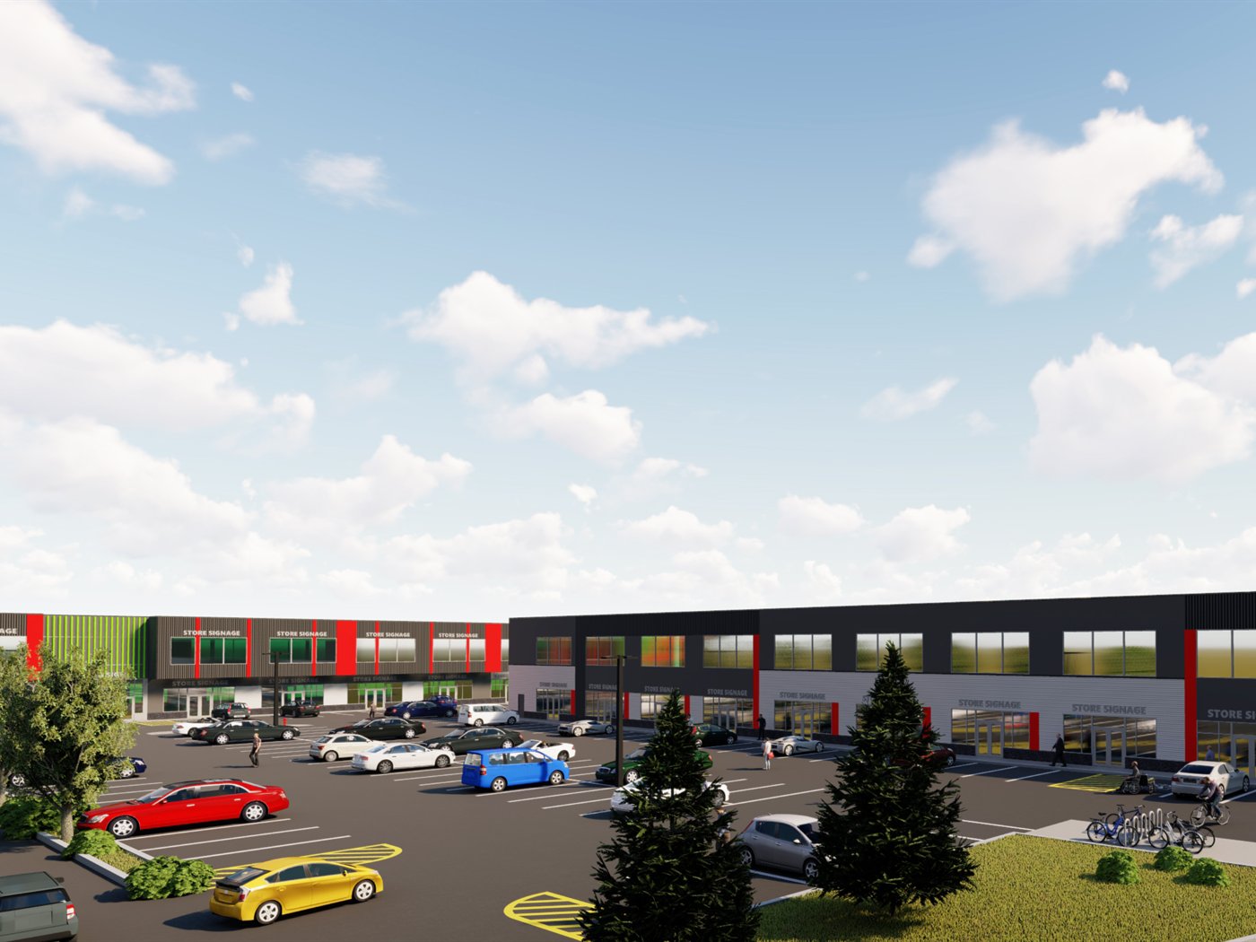 Architectural rendering of the Port YYC Buildings A and B commercial development